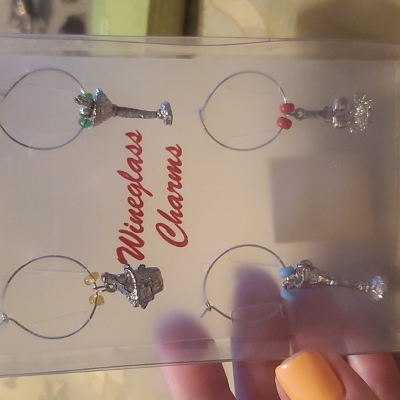 Set of ring wine glass charm - Picture 2 of 7